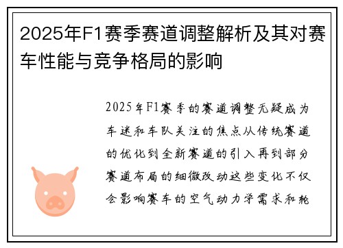 2025年F1赛季赛道调整解析及其对赛车性能与竞争格局的影响